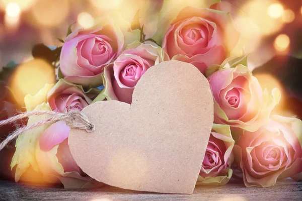 Fond Rose Avec Cœur Décrire Pour Saint Valentin Fête Des — Photo