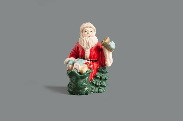 Figura Santa Claus Con Campana Oro — Foto Stock