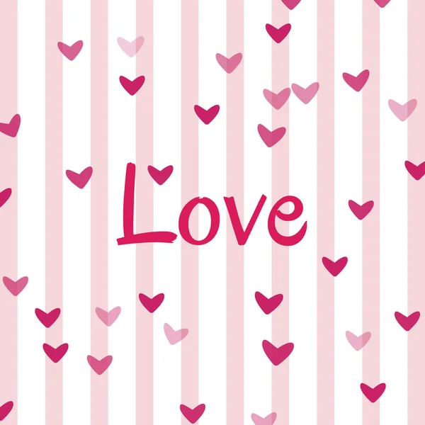 Pojem Láska Srdce Proužkovaném Pozadí — Stock fotografie