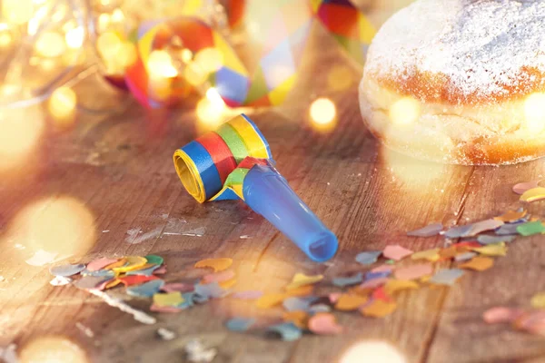 Carnival Motif Donuts Bokeh Party — Stock Photo, Image