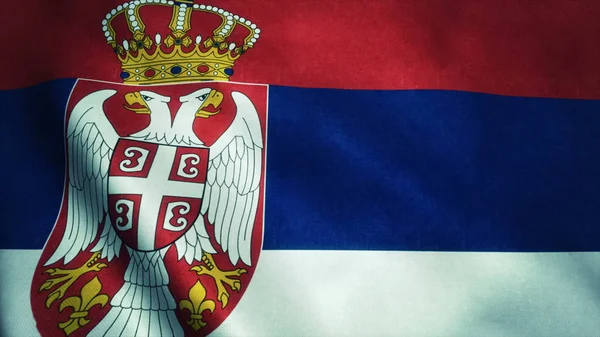 Realistic Ultra Flag Serbia Waving Wind Seamless Loop Highly Detailed — Stock Photo, Image