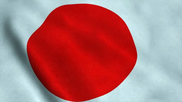 Ветру Развевается Японский Флаг Ultra Бесшовная Петля Подробной Текстурой Ткани — стоковое фото