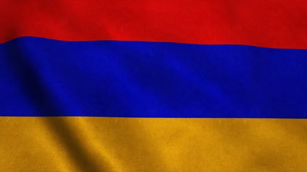 Eine Realistische Ultra Flagge Der Armenia Weht Wind Nahtlose Schlaufe — Stockfoto