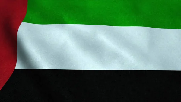 Bandera Realista Ultra Los Emiratos Árabes Unidos Ondeando Viento Lazo — Foto de Stock
