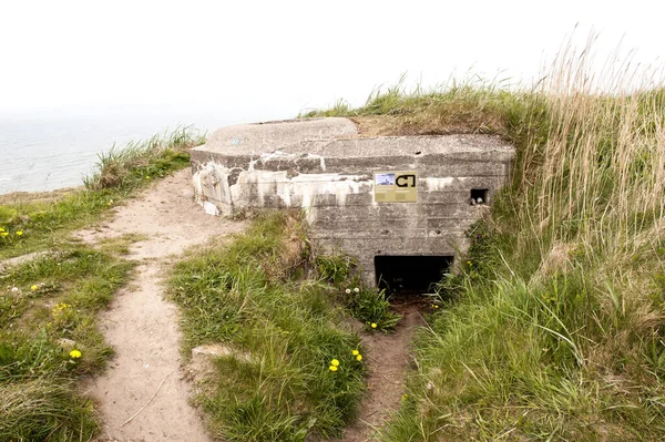 기관총 58C 박물관 Hirtshals Jutland Denmark 시대의 외벽을 — 스톡 사진