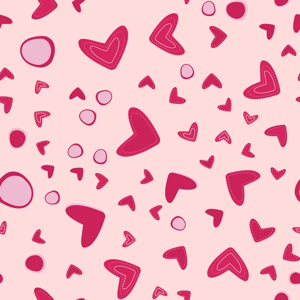 Seamless Pattern Different Size Hearts Pink Background — Stock Photo, Image