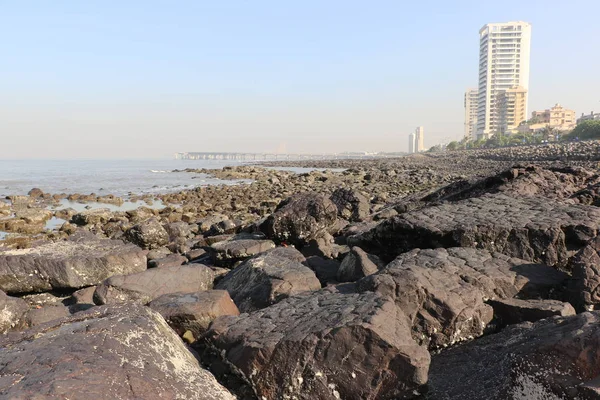 Bandra Worli Sea Link Achtspurige Schrägseilbrücke Die Die Regionen Bandra — Stockfoto