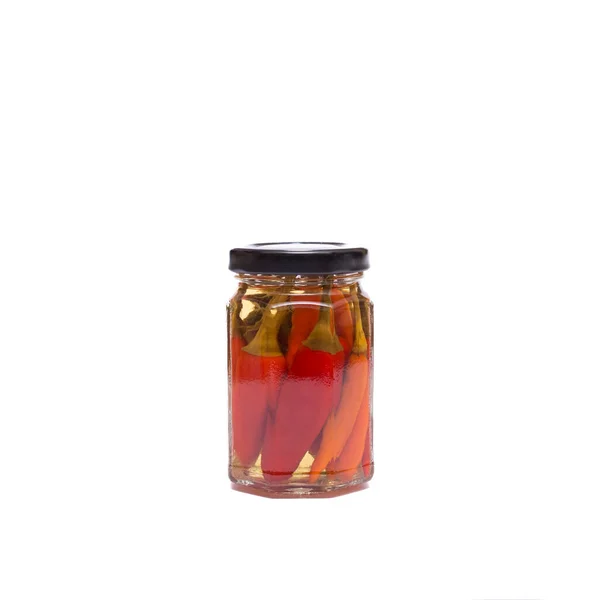 Pickled Piri Piri Paprika Chili Glass Lid — Stock Photo, Image