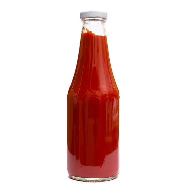 Tomato Ketchup Glass Bottle Cut Out — Stock Photo, Image