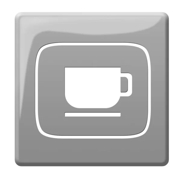 Кнопка Чашкой Кофе — стоковое фото