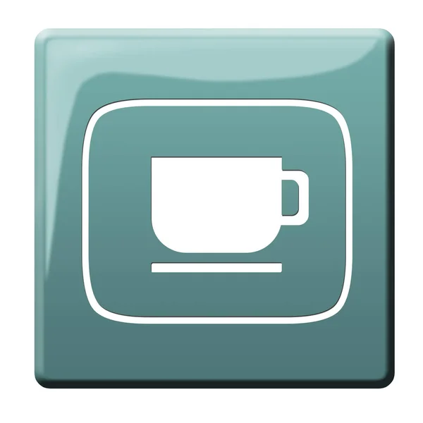 Przycisk Filiżanką Kawy — Zdjęcie stockowe