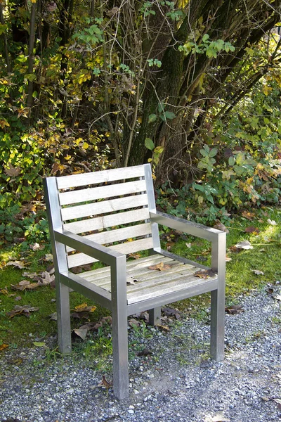 Cadeira Metal Parque Estiria — Fotografia de Stock