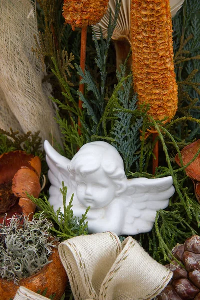 Anjo Branco Gesto Como Uma Decoração Festiva Para Várias Ocasiões — Fotografia de Stock
