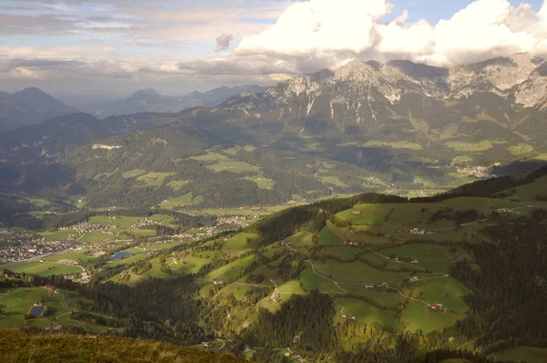 Vista Panoramica Maestosi Paesaggi Alpini — Foto Stock