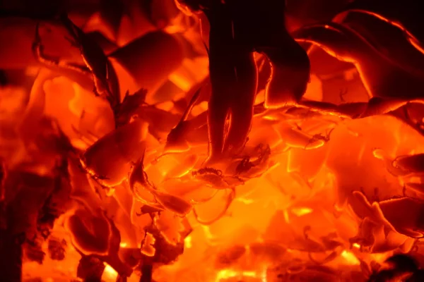 Krb Hořící Rudý Oheň — Stock fotografie