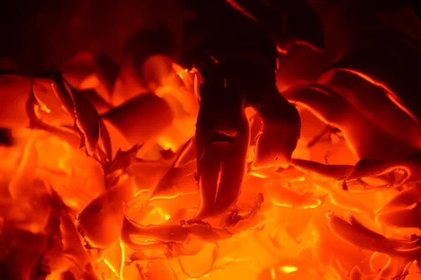 暖炉赤い炎を燃やす — ストック写真
