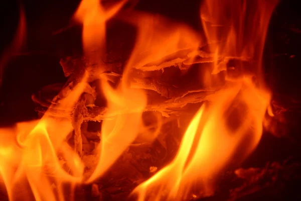 Lareira Chama Fogo Vermelho Ardente — Fotografia de Stock