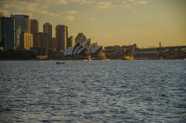 Centre Affaires Sydney Coucher Soleil — Photo