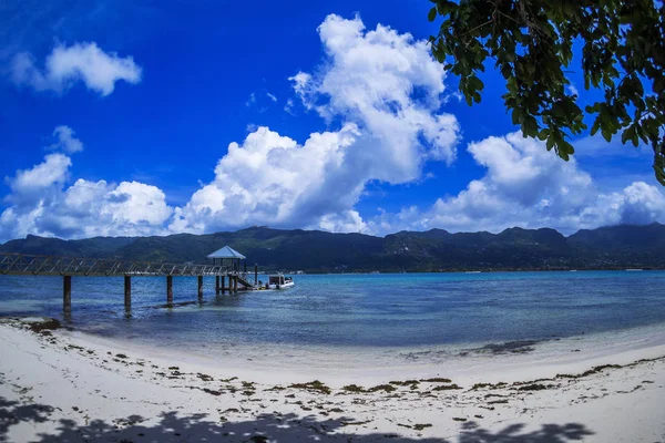 Seychelles Cerf Sziget Háttérben Mahe — Stock Fotó