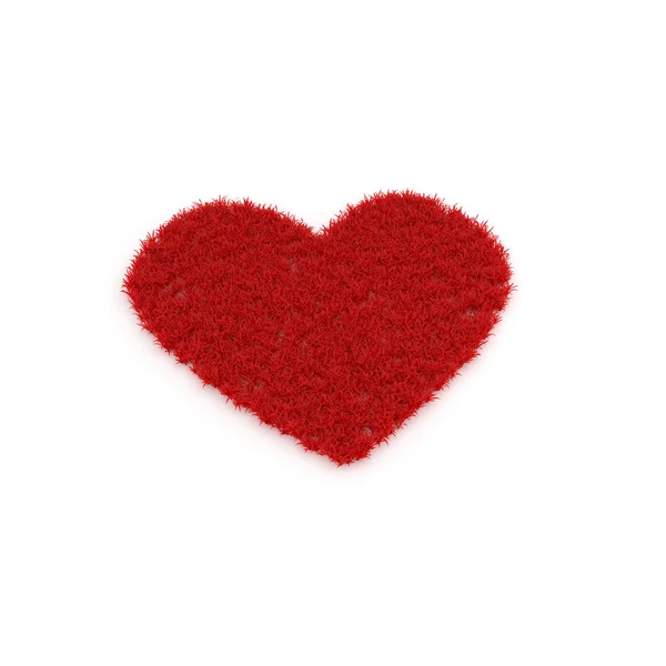 Красная Форма Сердца Белом Фоне Рендеринг — стоковое фото
