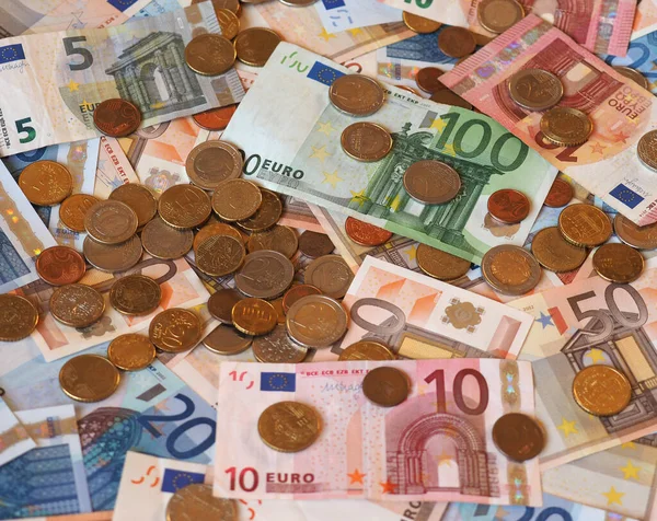 Euro Eur Bankjegyekkel Érmékkel Valuta Európai Unió — Stock Fotó