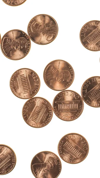 Dolar Monety Cent Pszenicy Centów Waluta Centów Stanów Zjednoczonych Izolowane — Zdjęcie stockowe