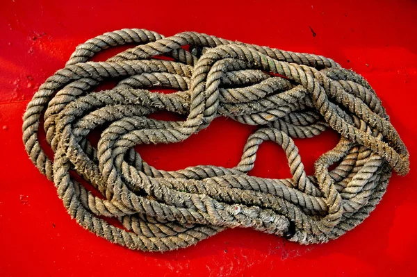 Rope Moor Boat — Stock Photo, Image