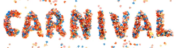 Karnawał Kolorowe Confetti List Białym Tle — Zdjęcie stockowe