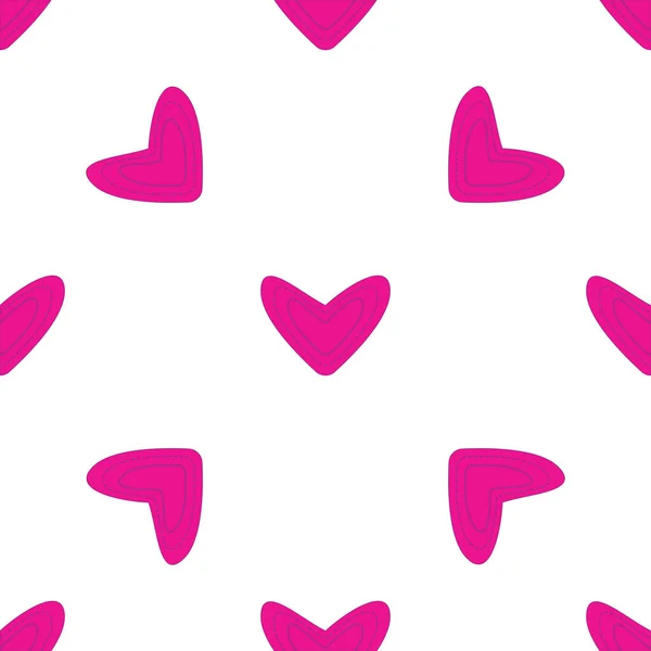 Seamless Pattern Pink Hearts White Background — Stock Photo, Image