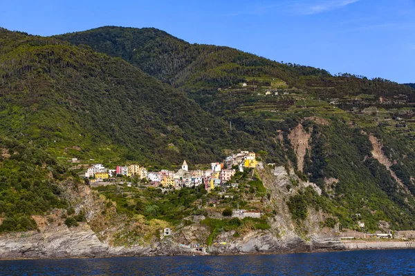 Cinque Terre Ulusal Parkı Ndaki Beş Köyden Biri Olan Corniglia — Stok fotoğraf