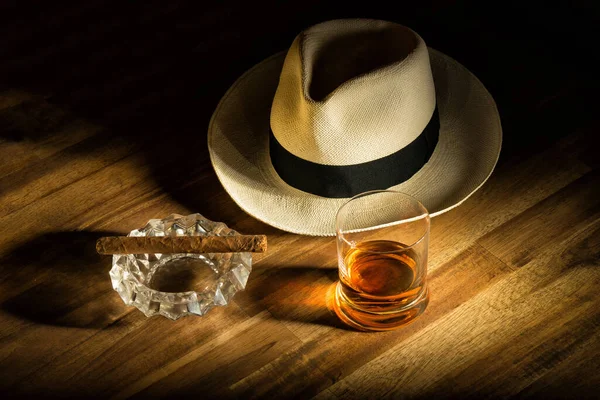 Panama Rhum Cigare Dans Bar — Photo