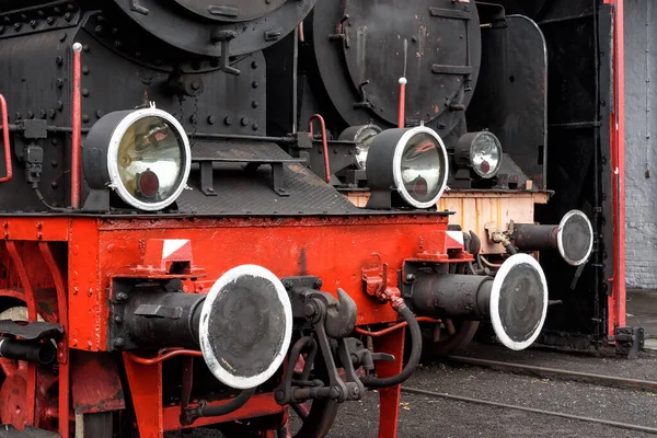 Vieille Locomotive Vapeur Gare — Photo