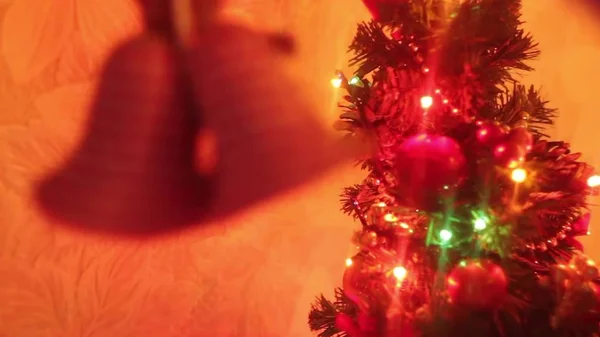 Рождественские Новогодние Украшения Аннотация Blurred Bokeh Holiday Background Мерцающий Гарланд — стоковое фото