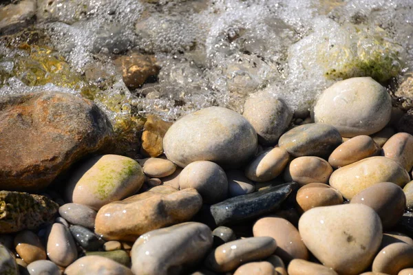 Strandstenen Rotsen Kiezelstenen — Stockfoto