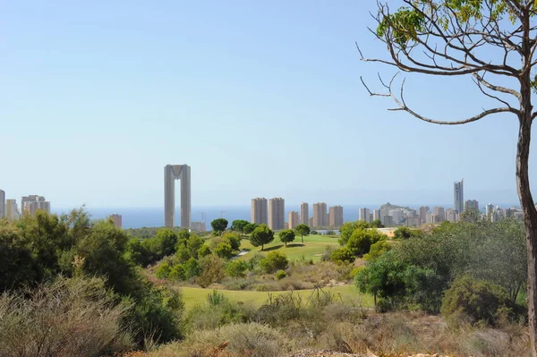 Vista Para Cidade Fachadas Benidorm Costa Blanca Espanha — Fotografia de Stock