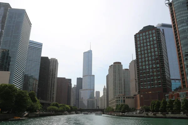 Chicago Sur Lac Michigan Illinois Est Parmi Les Grandes Villes — Photo