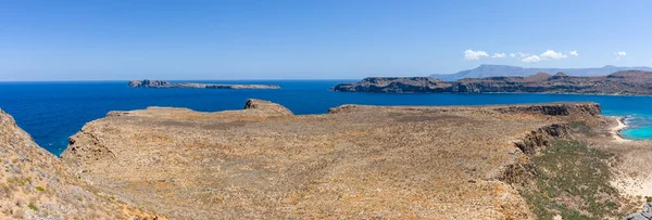 Vista Panorámica Bahía Isla Imeri Gramvousa Mar Mediterráneo Creta Países — Foto de Stock