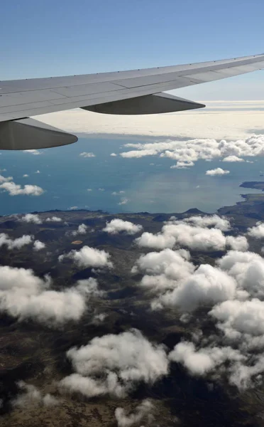 Island Insel Luftbild Luftbild Island Küste Flug Flugzeug Flügel Meer — Stockfoto