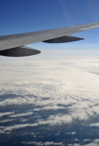 Airplane Aerial Aerial Wing Airplane Wing Sea Cloud Clouds Atlantic — Stock Photo, Image