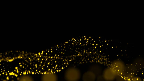 Gold Funkelnde Teilchen Wellen Hintergrund Glitzereffekt — Stockfoto