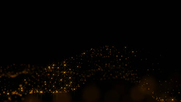 ゴールドの輝く粒子は 背景を波 キラキラ効果 — ストック写真