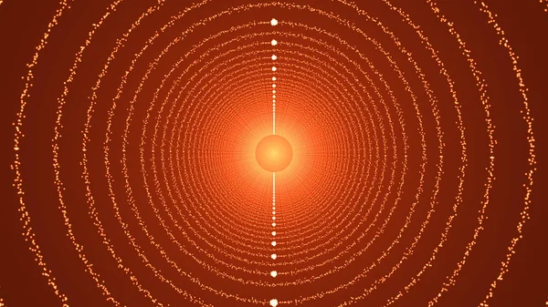 Deeltjes Vormen Een Ronde Tunnel Weergave — Stockfoto