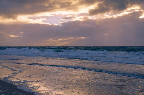 Plaża Wyspie Sylt Zachodzie Słońca — Zdjęcie stockowe