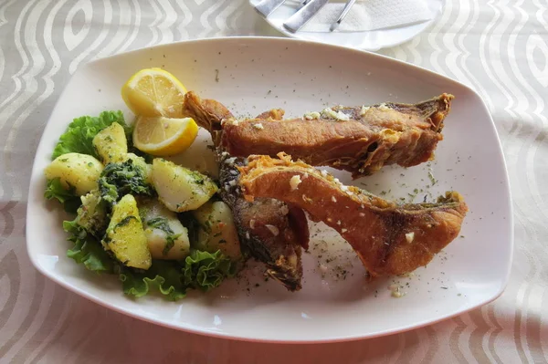 Fried Fish Potatoes — Stock Photo, Image