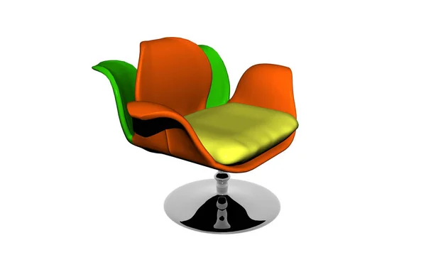 Zielone Krzesło Izolowane Białym — Zdjęcie stockowe