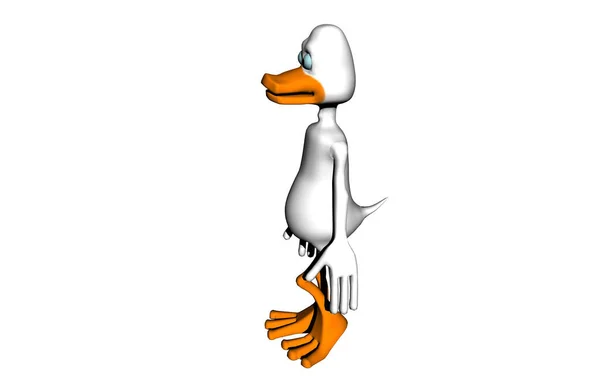 Cartoon Duck Illustration White Background — Stock Photo, Image