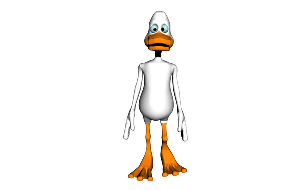 Cartoon Duck Illustration White Background — Stock Photo, Image