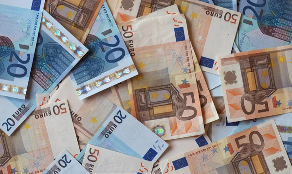 Billets Euros Monnaie Union Européenne — Photo