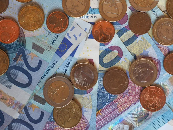 Euro Eur Bankjegyekkel Érmékkel Valuta Európai Unió Hasznos Mint Háttér — Stock Fotó