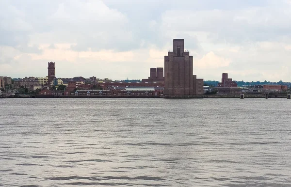 Pohled Panorama Birkenhead Přes Řeku Mersey Liverpool Velká Británie — Stock fotografie